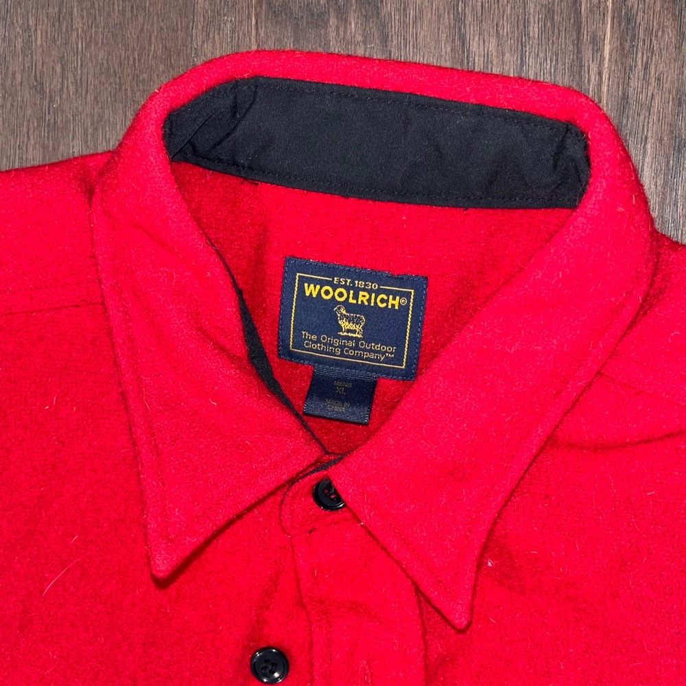 Woolrich Vtg 90s Red Wool Alaska Shirt Jac Jacket XL Heavy CPO Americana NWOT - Picture 2 of 14